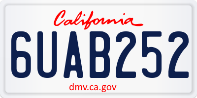 CA license plate 6UAB252