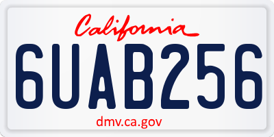 CA license plate 6UAB256
