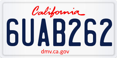 CA license plate 6UAB262