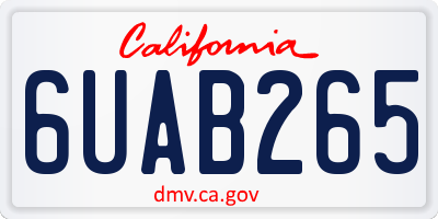 CA license plate 6UAB265