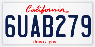 CA license plate 6UAB279