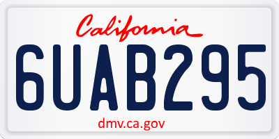 CA license plate 6UAB295
