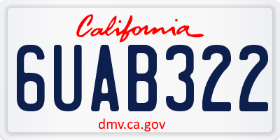 CA license plate 6UAB322