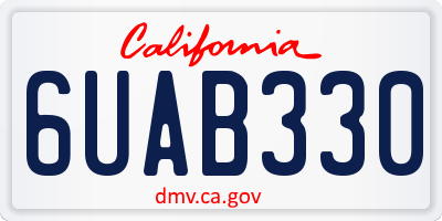 CA license plate 6UAB330