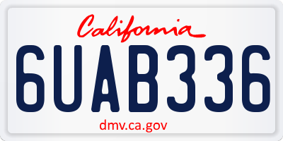 CA license plate 6UAB336