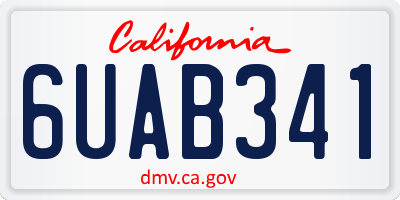 CA license plate 6UAB341