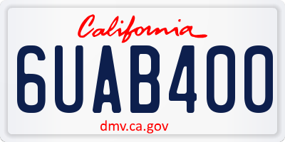 CA license plate 6UAB400