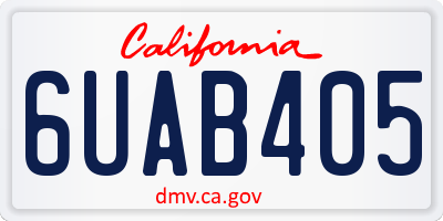 CA license plate 6UAB405