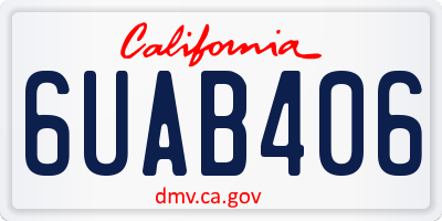 CA license plate 6UAB406