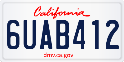 CA license plate 6UAB412