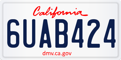 CA license plate 6UAB424