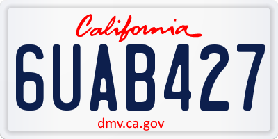 CA license plate 6UAB427