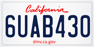 CA license plate 6UAB430