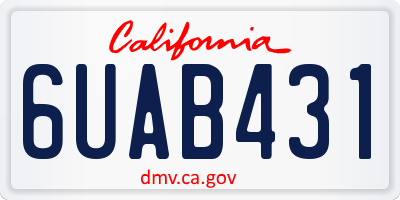 CA license plate 6UAB431