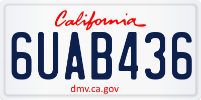 CA license plate 6UAB436