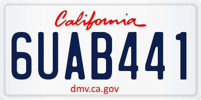 CA license plate 6UAB441