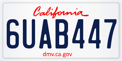 CA license plate 6UAB447