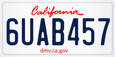 CA license plate 6UAB457