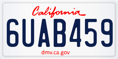 CA license plate 6UAB459