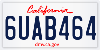 CA license plate 6UAB464