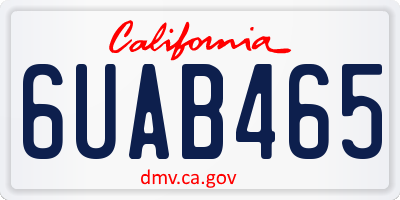 CA license plate 6UAB465