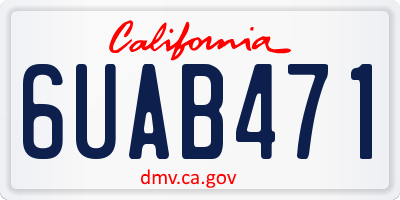 CA license plate 6UAB471