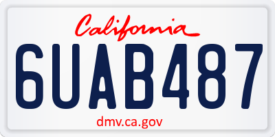 CA license plate 6UAB487