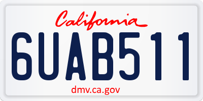 CA license plate 6UAB511