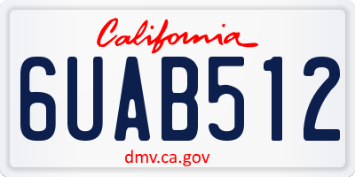 CA license plate 6UAB512