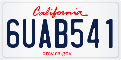 CA license plate 6UAB541