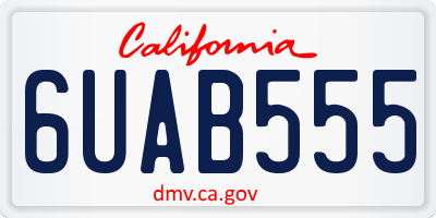 CA license plate 6UAB555