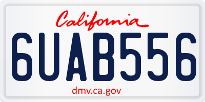 CA license plate 6UAB556