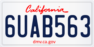 CA license plate 6UAB563