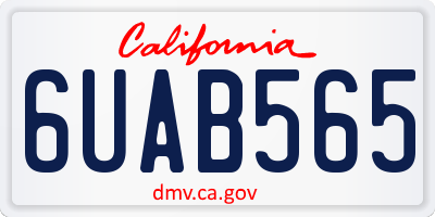 CA license plate 6UAB565