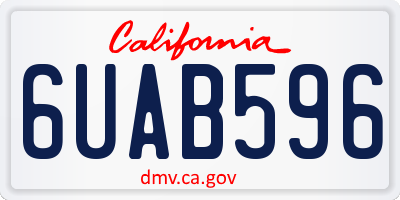 CA license plate 6UAB596