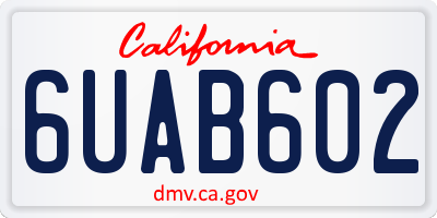 CA license plate 6UAB602