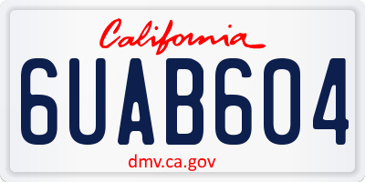 CA license plate 6UAB604
