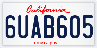 CA license plate 6UAB605