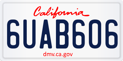 CA license plate 6UAB606