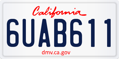 CA license plate 6UAB611