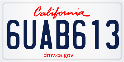 CA license plate 6UAB613