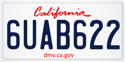 CA license plate 6UAB622