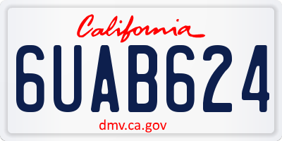 CA license plate 6UAB624