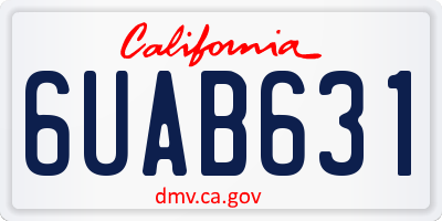 CA license plate 6UAB631