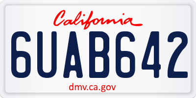 CA license plate 6UAB642