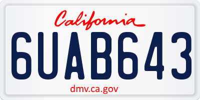CA license plate 6UAB643