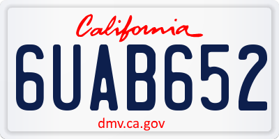 CA license plate 6UAB652