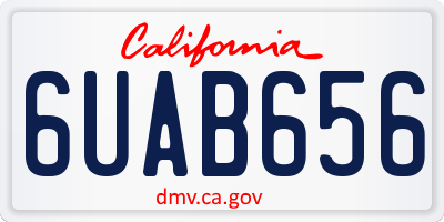 CA license plate 6UAB656