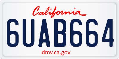 CA license plate 6UAB664