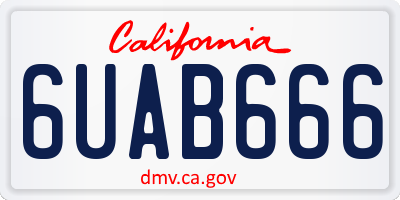 CA license plate 6UAB666